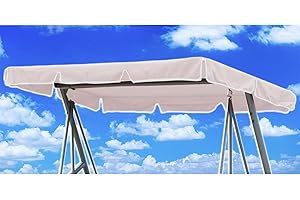 KEKAFU Hollywood Swing Replacement Roof 210 x 145 cm, Hollywood Swing Roof Universal Size, Hollywood Swing Roof Cover, Universal, Sun Canopy for Hollywood Swing with 2 Tunnel Loops, 100% Polyester