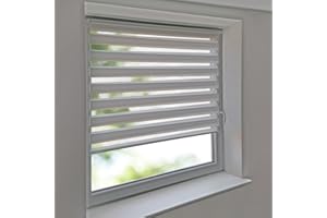 SONNENSCHUTZ-HH Doppelrollo 140 x 160 cm weiß Klemmfix ohne Bohren Vario Seitenzug Duorollo