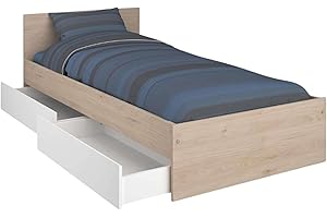 Miroytengo Cama Juvenil Child en Color Roble Jackson con 2 cajones 90x190 cm