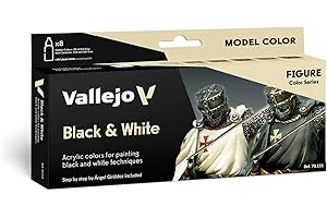 Vallejo Bianco e Nero - Kit Pittura Acrilica, Colori Assortiti