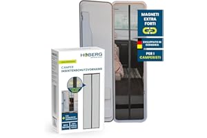 Tenda zanzariera Hoberg per roulotte 60 x 180 cm | porta zanzariera con bande magnetiche XXL | porta zanzariera per roulotte | zanzariera magnetica | autochiudente