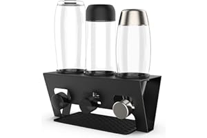 ‎RAINSWORTH Rainsworth Flaschenhalter kompatibel mit Duo und gängige Wasserflaschen, 3er Abtropfhalter, Abtropfständer Abtropfgestell inkl. Silikonschutzringe, Abtropfmatte, Metall