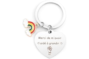 TAMNIOA Cadeau Maitresse D'école Fin D'année Cadeau Maitresse Noel Porte Clef Maitresse Merci Cadeau Maitre D'école Cadeau Professeur Remerciements Cadeau Prof Cadeau Atsem Nounou Cadeau Maîtresse Maternelle