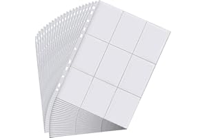 Relota Pack of 40 Trading Card Sleeves Double-Sided 720 Pockets, Card Sleeves Transparent, Empty Trading Folder Films 11 Holes, Trading Card Accessories for Playing Cards, Basketball / Football Cards