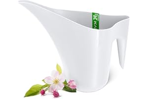 KADAX Regadera de 1,2 L, de plástico, de cuello largo, para plantas de interior, regadera de jardín, caldera de riego de flores (blanco)