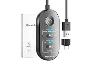 Meatanty 3 w 1 Mouse Jiggler USB Mouse Mover z zegarem, oddzielnym wyborem trybu i przyciskiem włączania/wyłączania, wytrząsarka myszy z przenośnym pudełkiem i adapterem USB-C, obsługa wielu ścieżek, brak sterowników i Plug and Play