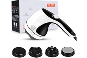 AOPOW Appareil de Massage Électrique Cellulite - Masseur à Main 5 Vitesses Vibrant Dos Jambe Circulation Spa du Corps à la Maison Musculaire Épaule Fatigue Détente Rouleau Puissant Femme