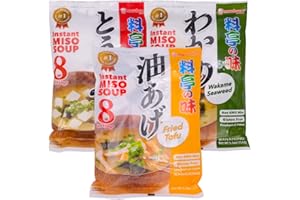 WaNaHong Marukome Instant Japanese Miso Soup Assorted Mix Package (24 servings) | TOFU, WAKAME, ABURAAGE FRIED TOFU