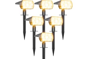 SUNKENET Luces Jardin Solares Exterior, 56 LEDs 3 Modos de Brillo, Luz Solar Jardin con IP65 Impermeable, Focos Solares Exterior Jardin para Patio, Caminos, Piscina, Suelo, 6 Piezas