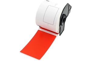 BETCKEY - 1 Rolek DK-11202 Kolorowe etykiety Kompatybilne z Brother, 62 x 100mm, 300 Różowy Etykiety Samoprzylepne Używane do Drukarka etykiet Brother QL [1 Uchwyt Etykiet Wielokrotnego Użytku]