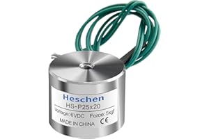 Heschen Electromagnet Magnet Solenoid, P25/20, OD 25mm, DC 6V, 4W, 5Kg/11 lb