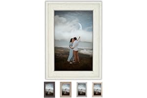 GANCEDO HOME Marco de Fotos 20x25 cm - Marcos de Fotos de Madera - Marco de Fotos con Paspartú - Porta Fotos Mesa - Marcos de Fotos Baratos - Regalo Aniversario - Cuadros de Fotos (20x25 cm, Blanco)