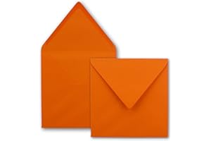 FARBENFROH BY GUSTAV NEUSER Série FarbenFroh Lot de 400 enveloppes carrées, oranges, 15,5 x 15,5 cm, sans fenêtre, à collage humide, pour cartes d'invitation au mariage, anniversaire et plus