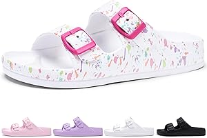 Torotto Chanclas Niña Niño Playa Piscina Ajustable con Doble Hebilla Sandalias Antideslizante Baño Zapatillas