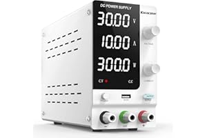 IKococater Labornetzteil 30V 10A DC Regelbar Netzteil, 32V 10A Power Supply mit 4-Stelliger LED-Anzeige Labornetzgerät