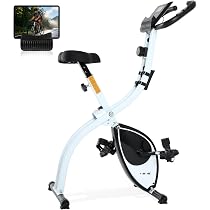 ISE Heimtrainer Fahrrad Klappbar I Hometrainer Fahrrad Klappbar Extra Leise mit Bequemem Sitzkissen I Ergometer heimtrainer, Fitnessbikes, Indoor Bike, Trimmrad Heimtraine Sport & Freizeit
