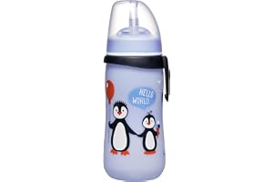 Nip 35067 Sugrörflaska Halmkopp, 12 Månader, 330 ml, Pingvin