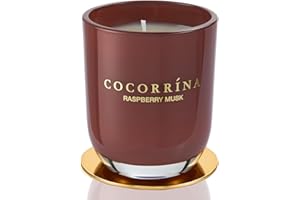 Cocorrína Candle Bougie Parfumée en pot - Musc de la framboise, Durée de combustion jusqu'à 22 heures, Bougie Naturelle de Soja, Bougie Cadeau de Noël, 180g