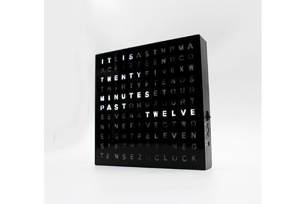 Mad Monkey Word Clock - Modernt väggur - Mångsidig klocka för stående eller hängande - Snygg ordklocka för hemmet - Elegant design för vardagsrum, kontor och sovrum - Ordklocka