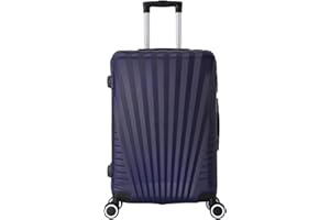 Valise Grande Taille 75cm – Bagage Soute XL 94L ABS Léger et Résistant – 4 Roues Doubles 360° Silencieuses – Cadenas 3 Chiffres – Bleu Marine – TROLLEY ADC – Collection Elegance