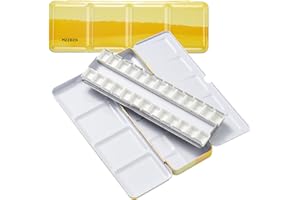 MEEDEN Boîte Aquarelle Vide de Poche: Palette Aquarelle de Voyage en Métal avec 24 Demi-godets - Palette Peinture Portable pour Artistes et Amateurs de Peinture