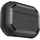 Minesk Airpods 4 ile Uyumlu Armor Serisi Darbelere Karşı Ultra G&uuml;&ccedil;l&uuml; Koruma Fiber Karbon Arka Tasarım Kılıfı (Siyah, Airpods 