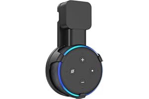 SPORTLINK Support Mural pour Dot 3ème génération (Non Compatible avec Dot 2ème génération), Prise Wall Mount Hanger Holder pour Home Voice Assistants, Intégré Câble Organiseur (Noir)