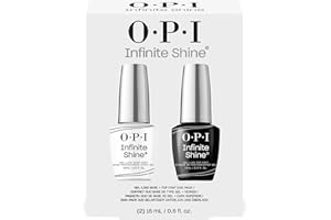 OPI Infinite Shine Nail Polish - Top/Base Coats - Gel Like & Long Lasting - with Pre-Cured Gel Technology & OPI Pro-Wide Brush (15ml)