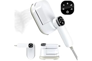CEROBEAR Handheld 2 in 1 Portable Garment Steamer - Clothing Iron with LCD Screen, 3 Steam Levels, Fast Heat-up for Travel, Home, Office