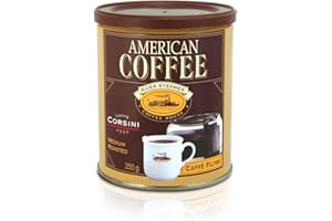 CAFFÈ CORSINI 1950 Caffè Corsini - Caffè Americano, Miscela di Macinato per Filtro, Leggero e Profumato, 4 Lattine da 250 Grammi Cadauna