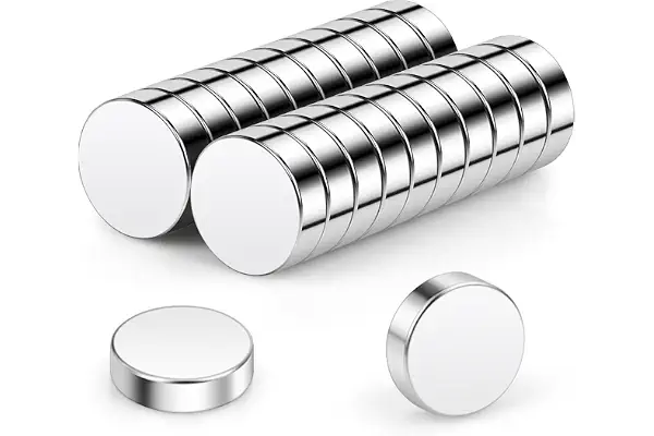 Imanes de neodimio Wukong 10x3mm | Paquete de 20 mini imanes extremadamente fuertes, imanes redondos pequeños para tablero magnético, tablero magnético, nevera, manualidades, oficina, cocina