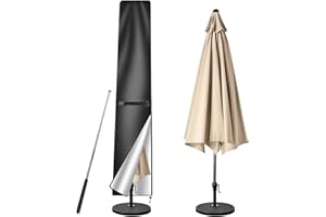 wiipara Sonnenschirm Schutzhülle mit Stab, Sonnenschirm Abdeckung 2 bis 3 M Groß Schirmhülle, Wetterfeste, UV-Beständiges, Schneesicher Oxford Sonnenschirmhülle (190x30/50cm)