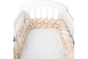 JIcloun 4 Hilos Cuna Parachoques Trenzados, Cama Serpiente Anudada Cojines Infantiles Habitacion Chichoneras Cuna Trenza Protector Guardería Almohada Trenzado del Dormitorio,A17,4M