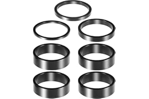 Bruislard 7 PCS Bicycle Headset Spacer, 4 Sizes Bike Handlebar Stem Spacers Aluminium Alloy Threadless Fork Washer Fit for 1 1/8-Inch Stem 2mm 3mm 5mm 10mm