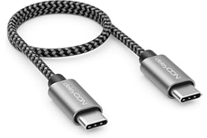 deleyCON 0,30m Kabel USB C PD3.0 (Szybkie Ładowanie 60 W) Krótki 30cm Kabel Ładujący C do C dla iPhone 17 16 15 Pro Max Samsung S25 S24 S23 S22 Pixel iPad Pro MacBook Air Tablety Switch PS5