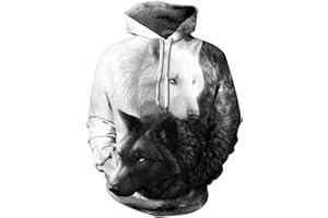 EUDOLAH Sudadera Mujer Sudadera con Capucha 3D Impresión Digital Animal Galaxy Canguro Bolsillo Manga Larga