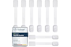 Zamki zabezpieczające przed dziećmi ECHOCUBE (8 paczek), regulowane, zabezpieczające przed dziećmi zamki, wielofunkcyjne zamki zabezpieczające przed dziećmi do szafek, szuflad, lodówki (białe)