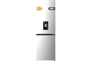 Cecotec Frigorífico Combi 2 Puertas con dispensador de agua Bolero CoolMarket Combi 296 DF WD Inox E. 296L, 60cm de ancho, Funciones FastCooling, FastFreezing y DeFrost, LED interior, Inox