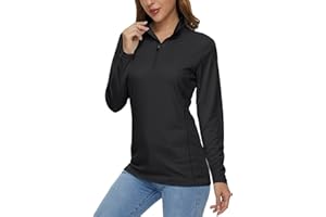 MAGCOMSEN Women's 1/4 Zip Shirts UPF 50+ Long Sleeve T-Shirt Quick Dry Sun Protection Tee Fishing Hiking Rash Guard Tops