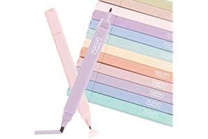 LWMTT Textmarker Pastell 12 Stück, Highlighter Pen Marker Pastell Assorted Farben, Aesthetic Textmarker Set, perfekt zum Hervorheben von Tagebuch oder Notizbuch in Schule
