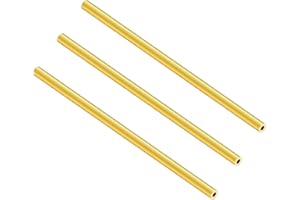LAVMHAB Rund Messingrohr 4mm OD/Außendurchmesser x 1,0mm Wandstärke, 200mm Länge, Nahtlos Rundrohr aus Messing, runde Messing Rohre für Bastelarbeiten (3 Stück)