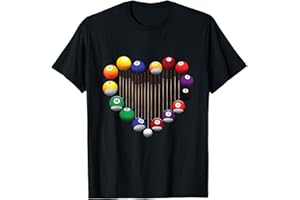 Billiard Pool Billiard Ball Billiard player lover heart men T-Shirt