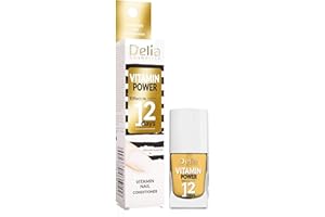 ‎DELIA COSMETICS Delia Cosmetics - Vitamin-Nagelkonditionierer - Reparatur für schwache und brüchige Nägel - wiederaufgebaute, glänzende Nägel - Vitamin C, E - Ergebnis in 12 Tagen - schnell trocknende Formel - 11 ml
