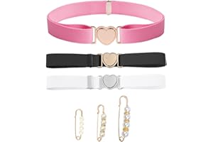 TAFACE 3 Cinturones De Corazón Con Hebillas De Cintura Para Niños Y Niñas
