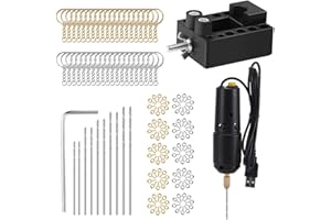 CENPEK Set di accessori per trapano elettrico in resina da 353 pezzi Mini trapano portatile con punte elicoidali e perni a vite per stampi per colata in resina fai da te portachiavi artigianali