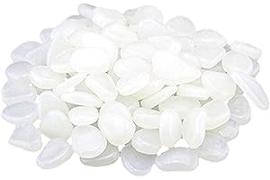 QOXEZY Glowing Pebbles Stones,Glow In The Dark Luminous Stones Colorful Glowing Rocks Cobblestones Gravel Decoration for Garden Yard Walkaway Aquarium Fish Tank