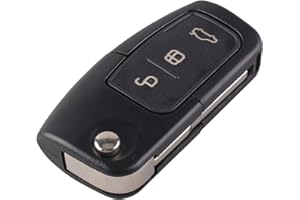 Heart Horse Carcasa de Llave remota Plegable con Tapa para F-O-R-D Focus Fiesta C 3 Botones Carcasa Llave Remoto de Coche Carcaso de Llave Remoto de Repuesto (1 pcs)