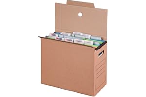 Smartbox Pro Archiv-Transportbox mit Automatikboden für Hängemappen, 10er Pack, braun