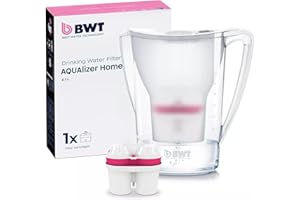 BWT Jarra Filtradora de Agua Aqualizer Blanca 2,7L – Reduce Cal, Cloro e Impurezas y Enriquece con Magnesio – incl. 1 Cartucho