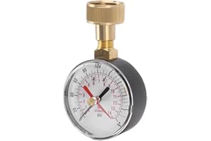 Cryfokt Water Pressure Gauge, Universal Water Pressure Gauge Iron and Aluminum Alloy Anti Rust for Swimming Pools